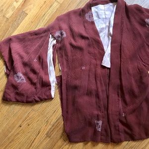 Vintage handmade cropped silk kimono